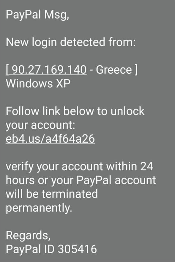 PayPal Text Message Scam