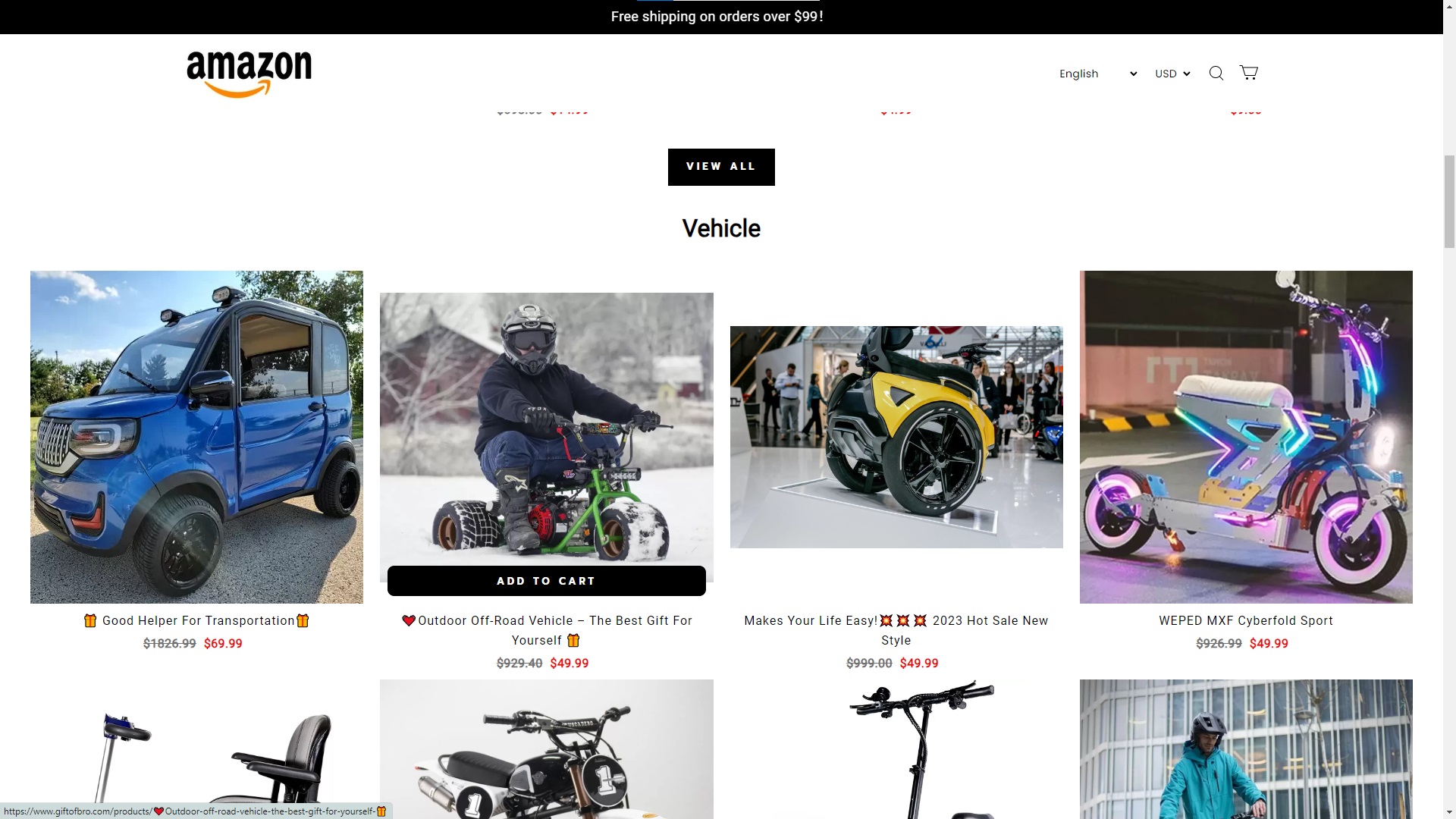 Giftofbro scam store at giftofbro.com