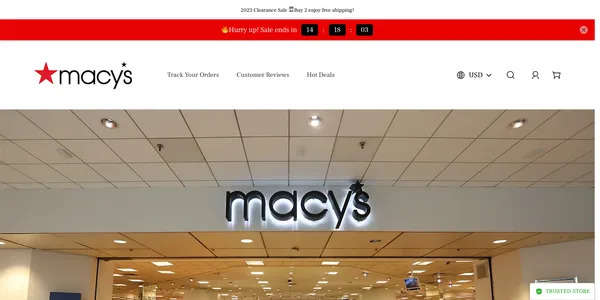 Macy Outlet Shop scam store at macyoutletshop.com