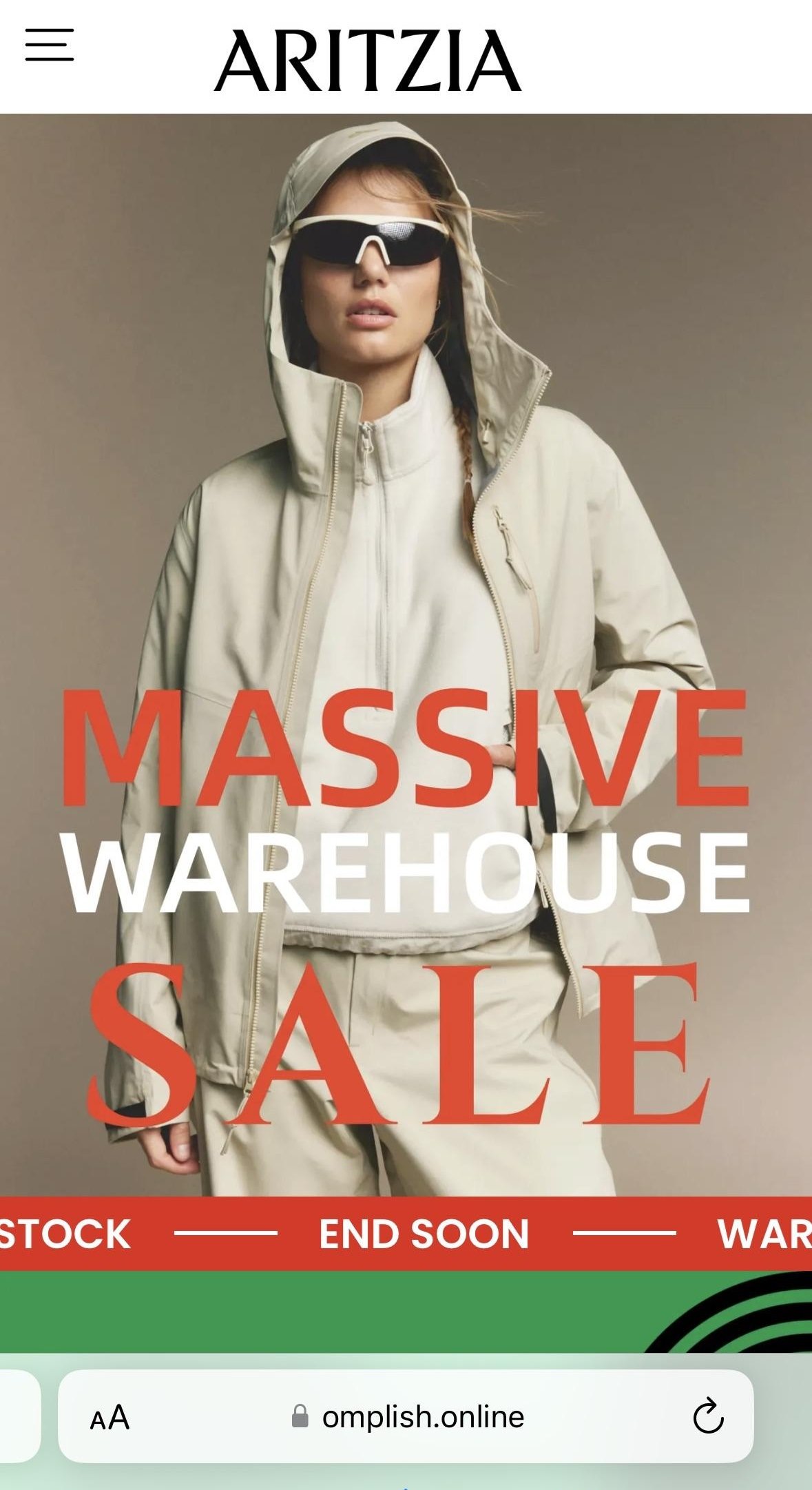 Aritzia Warehouse Sale located at omplish.online