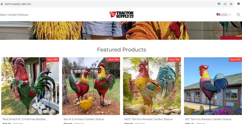 Tractor Supply Overstock Sale Scam Store at tractorsupply-sale.com
