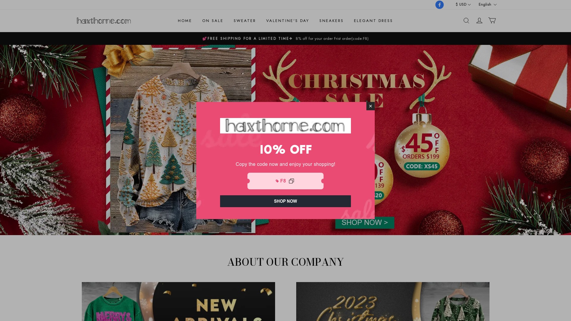 Haxthorne at haxthorne.com Scam Online Store