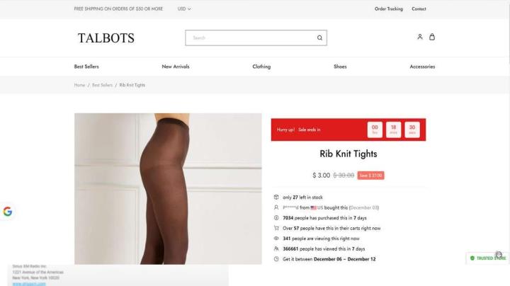 Talbots Online Sale Scam Online Store at talbotsonlinesale.com