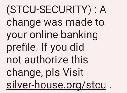 STCU Scam Text Messages