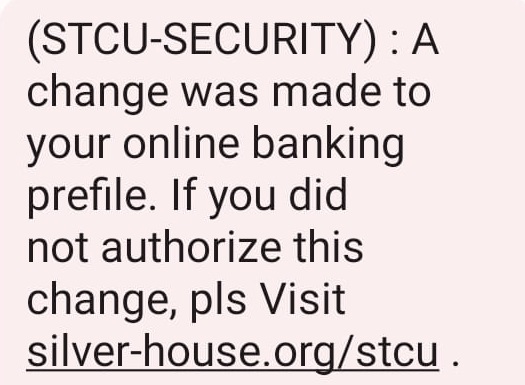 STCU Scam Text Messages