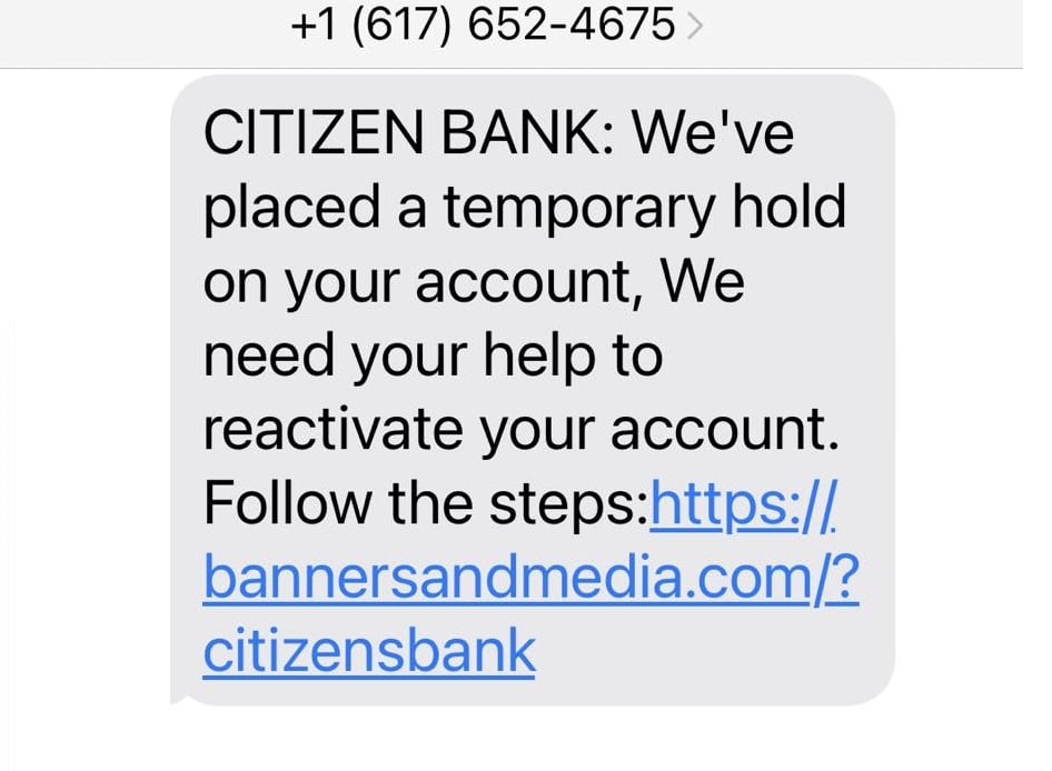 Citizens Bank Text Scam