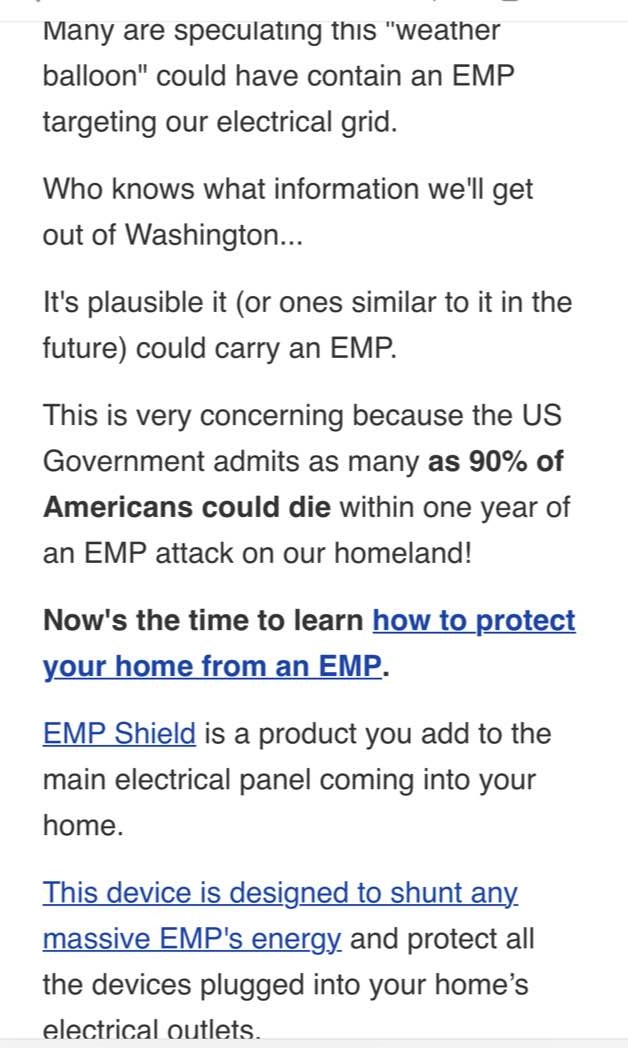 EMP Shield Scam Email