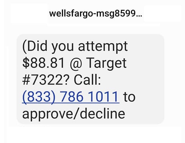 Text From Wells Fargo Scam Messages
