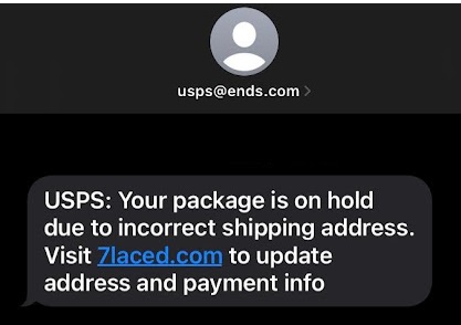 usps@ends.com Scam Text