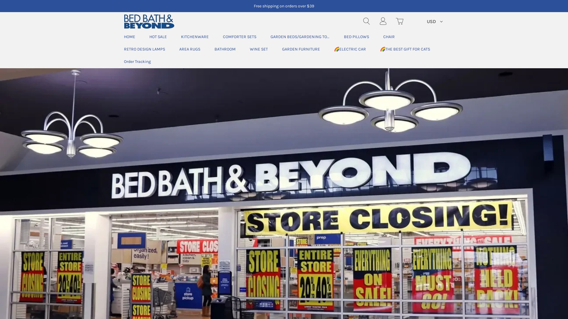 Bed Bath Sales scam store at bedbathsales.com