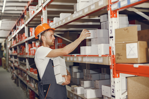 Man in warehouse