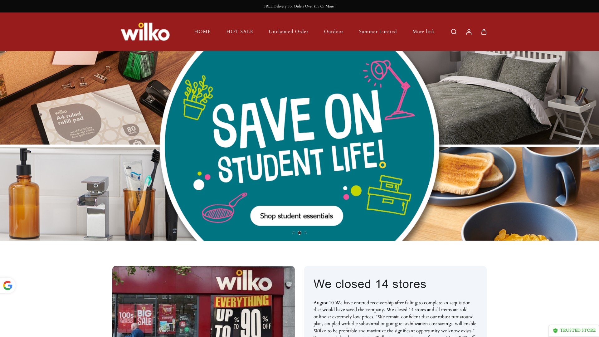 Wilko Online Clearance Sale Scam Store at wilkoclosing.com
