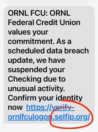 selfip.org Scam Text Messages