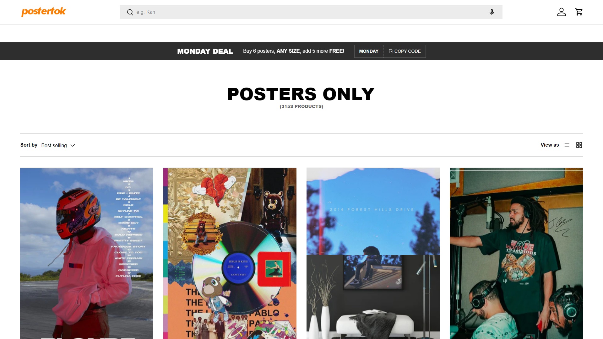 Postertok scam store at postertok.com