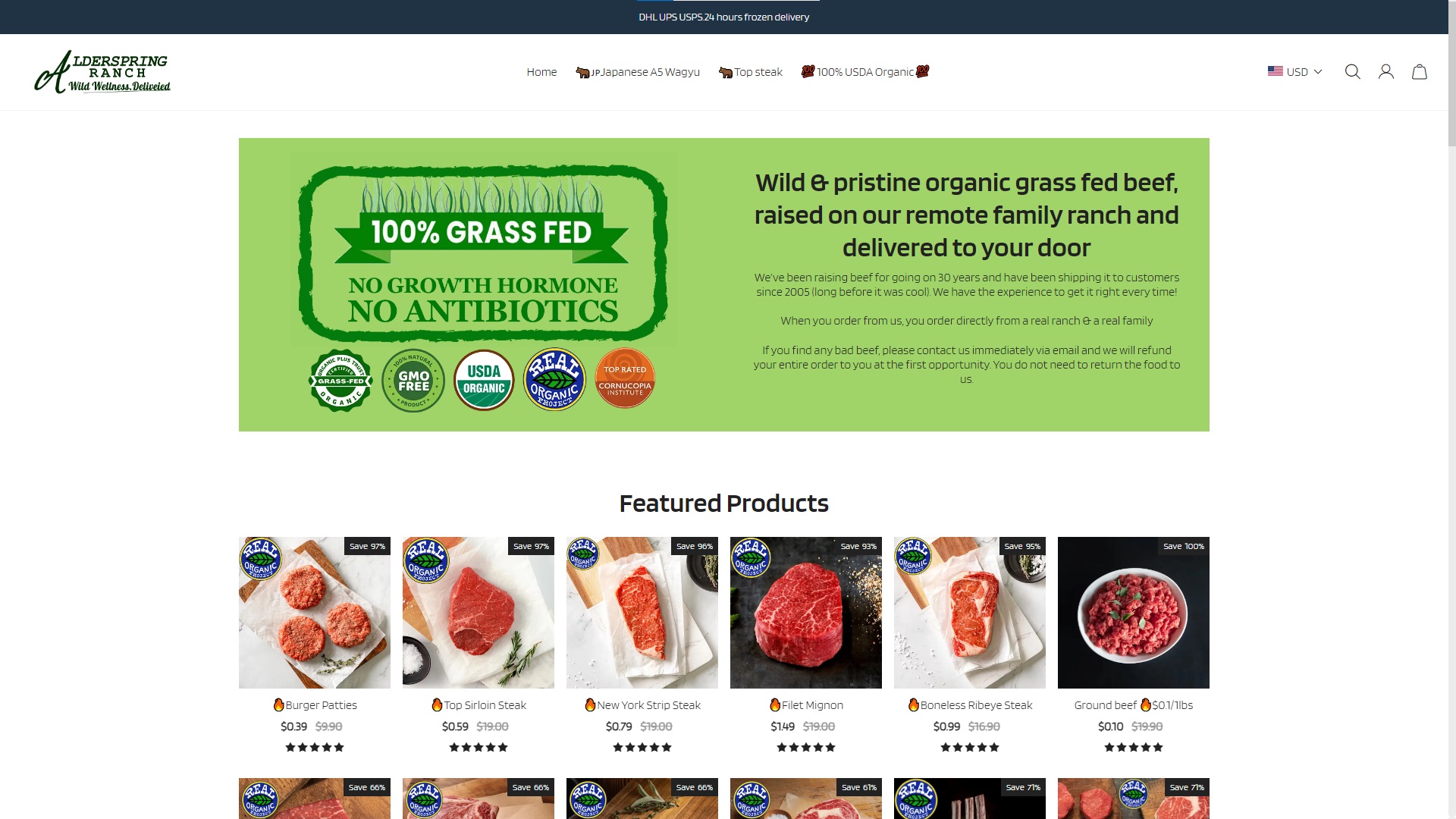 Alderspringranch Scam Store at alderspringranch.com