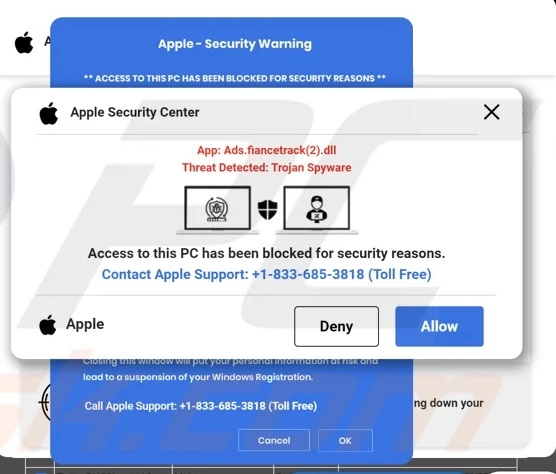 Apple Security Center Scam