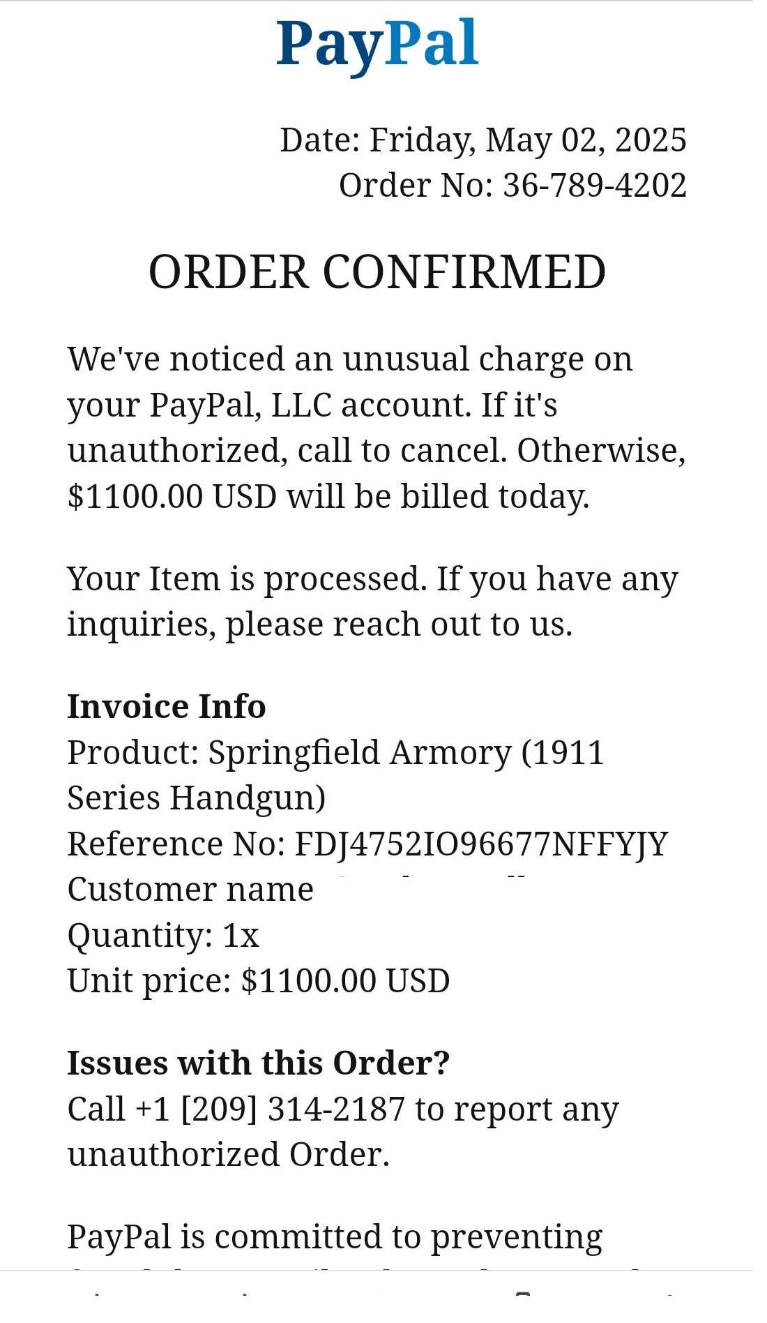 PayPal Scam Email