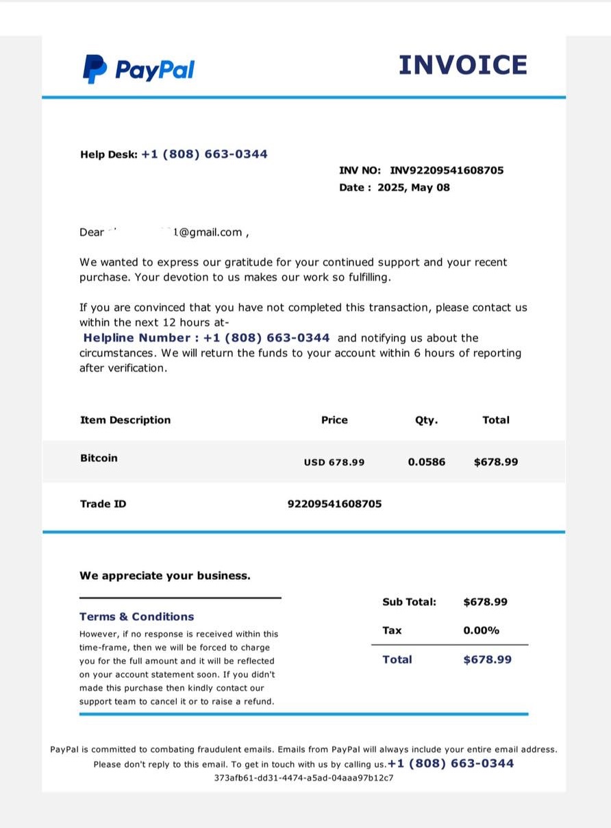 PayPal Scam Email