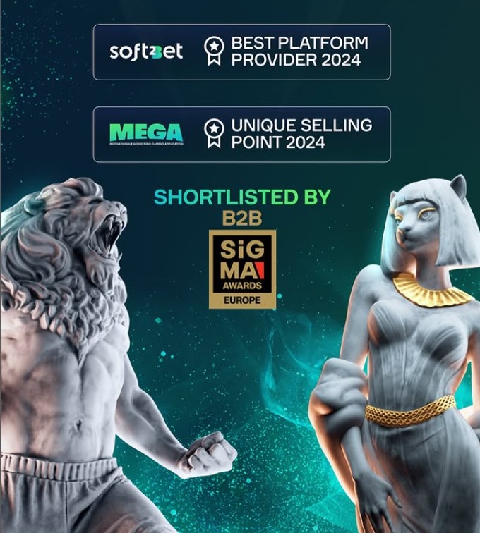 MEGA shortlisted for Unique Selling Point 2024 award by SiGMA Awards Europe | source: soft2bet_group Instagram