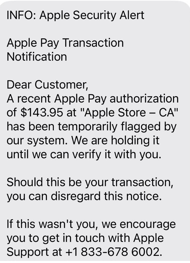 Apple Security Alert scam