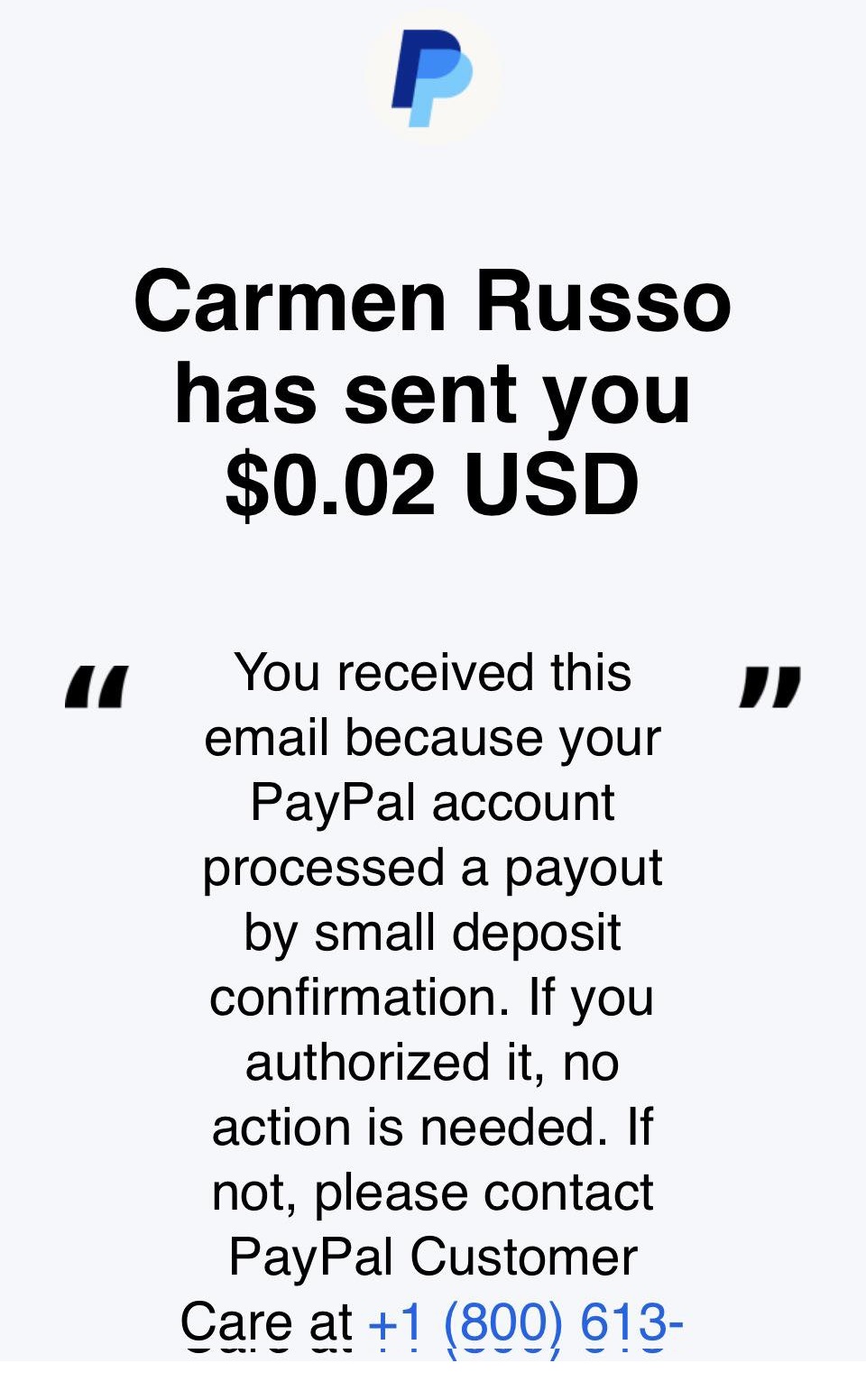Carmen Russo Scam PayPal