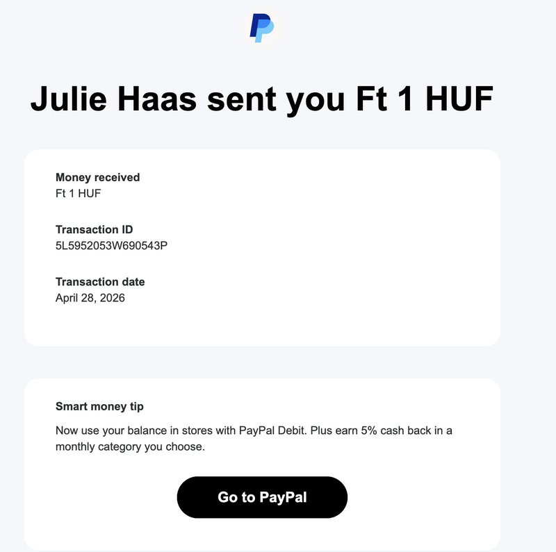 Coinbase PayPal Scam Email