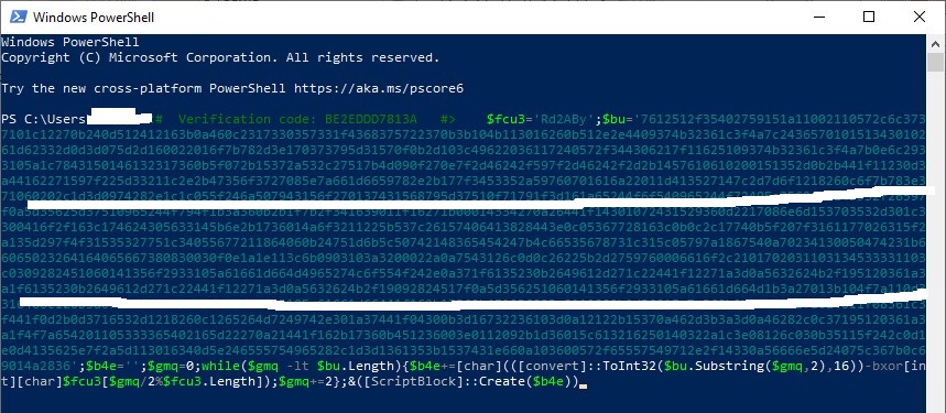 Malicious Windows PowerShell Code