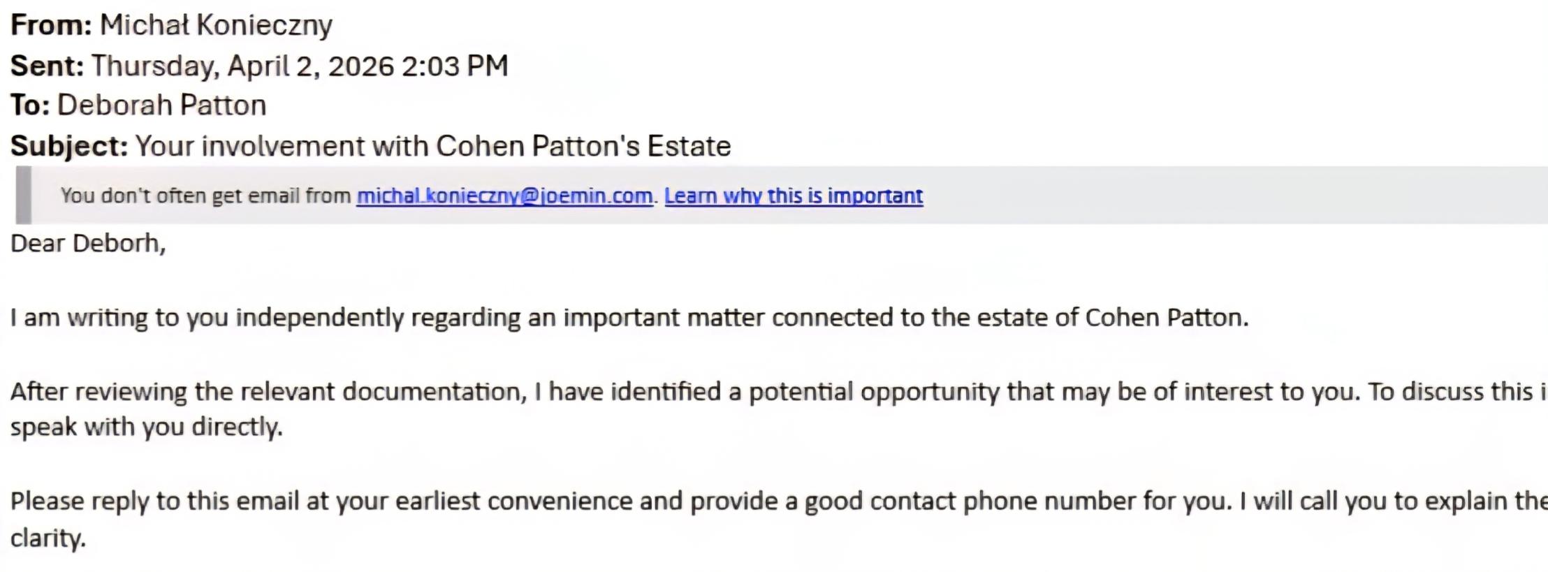 joemin.com email scam