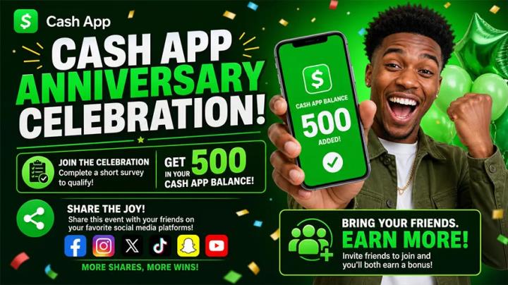 CashApp Anniversary Giving Loyalty Customers $500 Survey Scam thumbnail