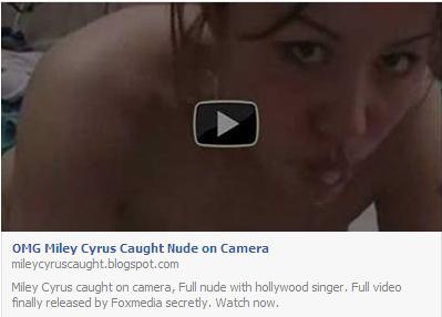 OMG Miley Cyrus Caught N-de on Camera - Virus Facebook Post