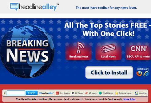 HeadlineAlley Toolbar  website www.headlinealley.com