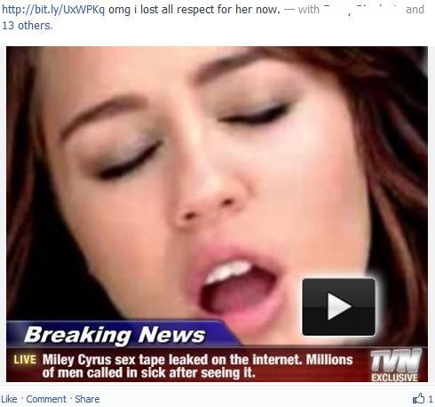 Breaking News: Miley Cyrus Sex Tape Leaked On Internet. Millions of men called in sick after seeing it