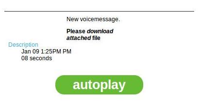 The “Missed voice message" WhatsApp Virus Email