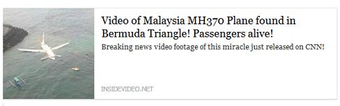 scam- Malaysia MH370 Plane found Facebook post