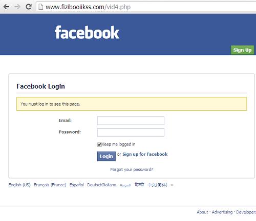 The Phishing Facebook Websites: www .Wavidz.com and www.fizibooiikss.com