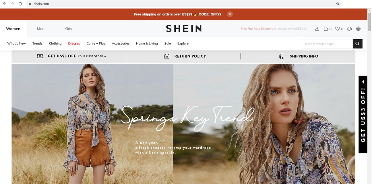 Shein at www.shein.com